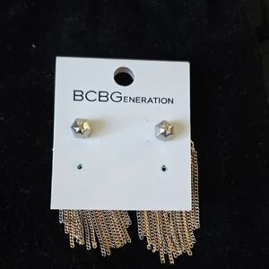 BCBGeneration Gold and Silver Dangle Earrings